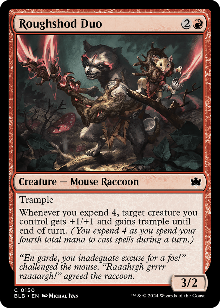 mtg bloomburrow mouse cards Roughshod Duo [Bloomburrow]