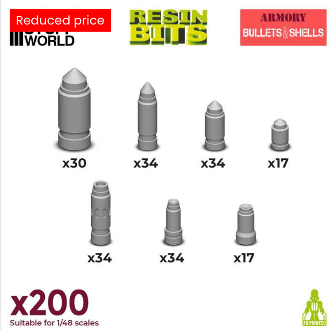 Resin Bullets and Shells 1:48-1:35