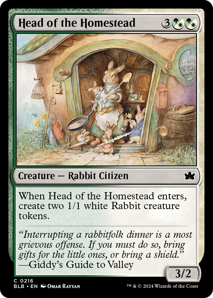 mtg bloomburrow rabbit cards Head of the Homestead [Bloomburrow]