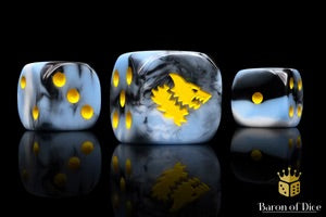 Snow Direwolf Dice - Round Corner (25)