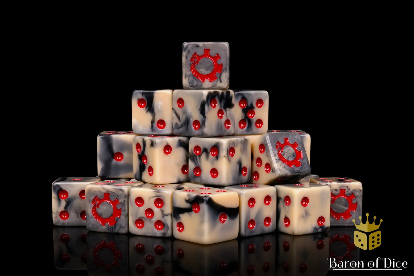 Alien Dice - Beige & Red