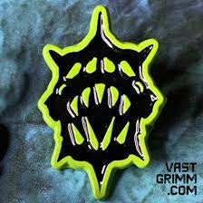 Vast Grimm: Würm Symbol Pin - Alien Goo Green and Black Enamel