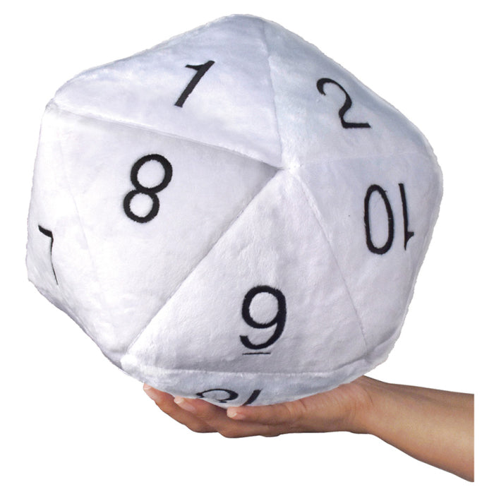 Jumbo d20 Plush: White with Black