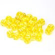 d6 Cube 12mm Translucent Yellow with White (36)