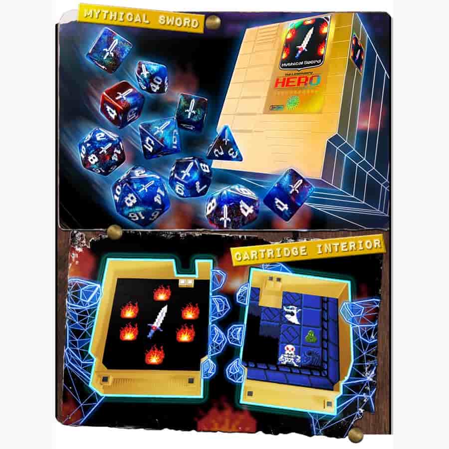 ONE-UP DICE: POLYHEDRAL CARTRIDGE 7CT SETS: MYTHICAL SWORD