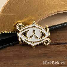 INFINITE BLACK: Eye of Chaos Pin - Gold and White Enamel