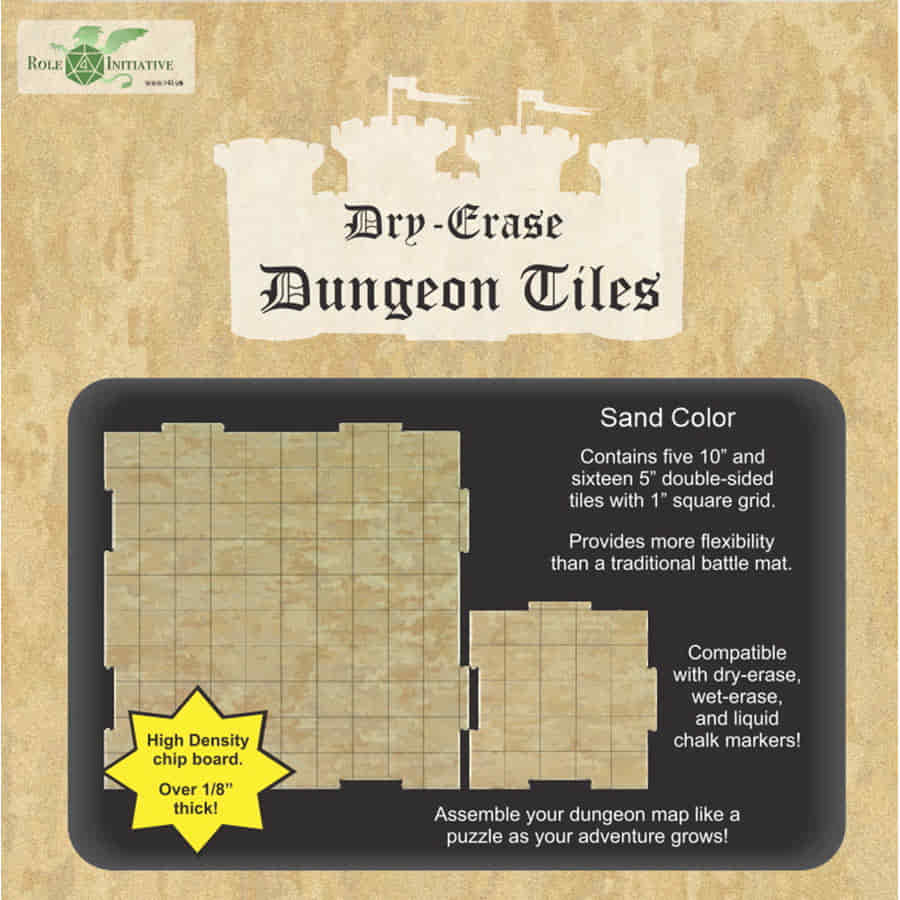DUNGEON TILES: DRY-ERASE SAND COLOR: COMBO PACK OF SQUARE TILES