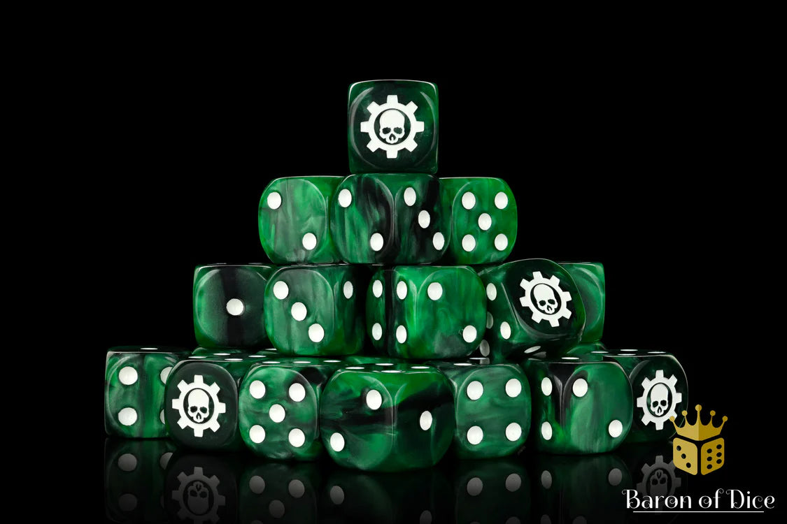 Green Cog Dice - Round Corner (50)