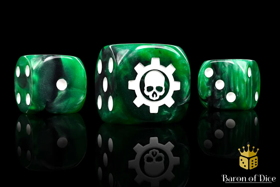 Green Cog Dice - Round Corner (50)