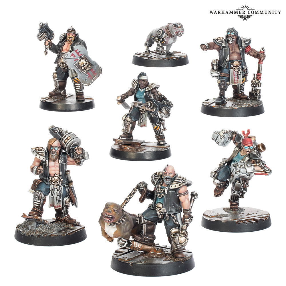 Necromunda – Orlock Road Sergeants & Cyber-mastiffs