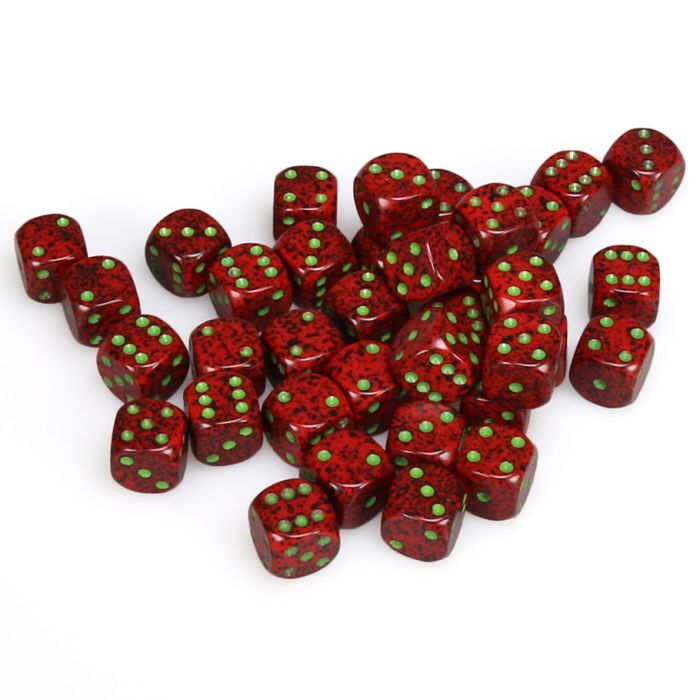 d6 Cube 12mm Speckled Strawberry (36)