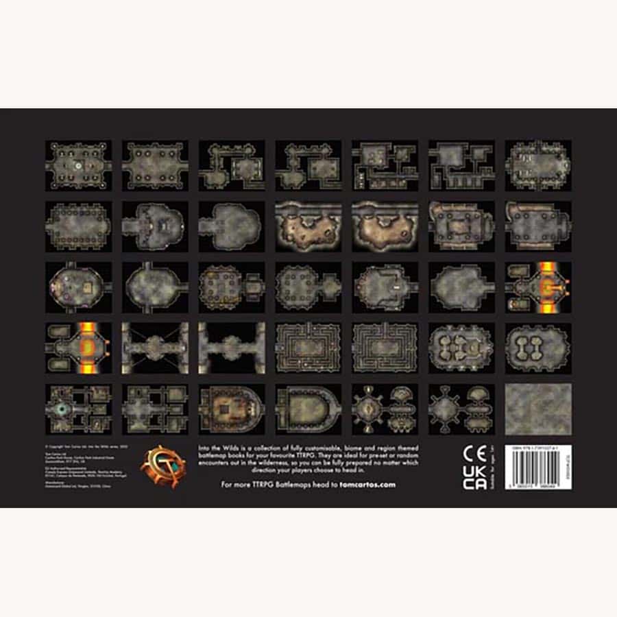 INTO THE WILDS: BATTLEMAP BOOKS: DUNGEONS AND CRYPTS