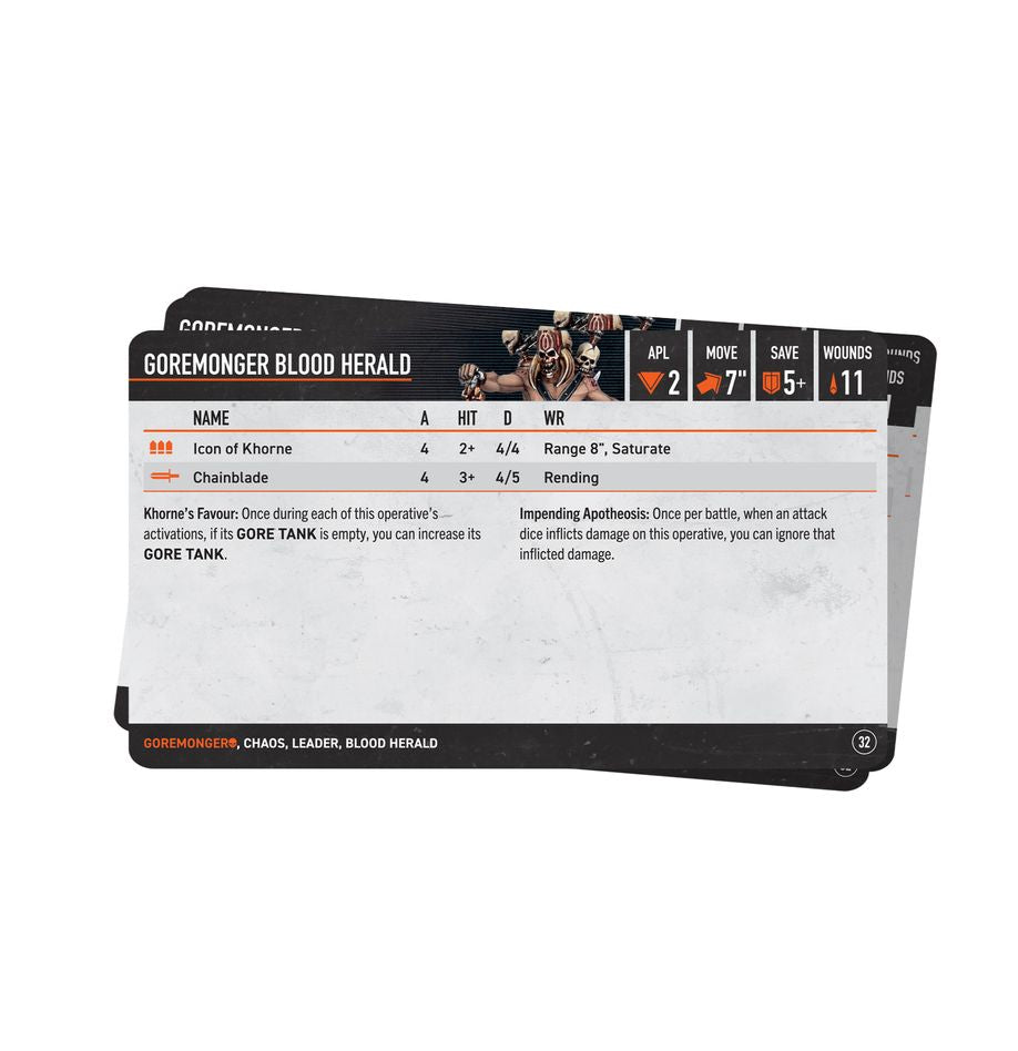 Kill Team: Goremongers Datacards