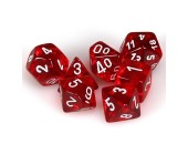 Translucent Polyhedral Red/white 7-Die set