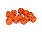 d6 Cube 16mm Orange/Black (12)