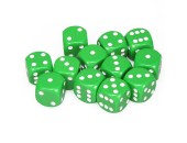 d6 Cube 16mm Green/White (12)