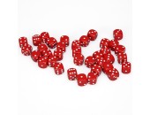 d6 Cube 12mm Opaque Red/White (36)
