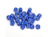 d6 Cube 12mm Opaque Blue/White (36)