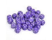 d6 Cube 12mm Opaque Purple/White (36)