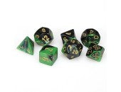 Gemini® Polyhedral Black-Green/gold 7-Die set