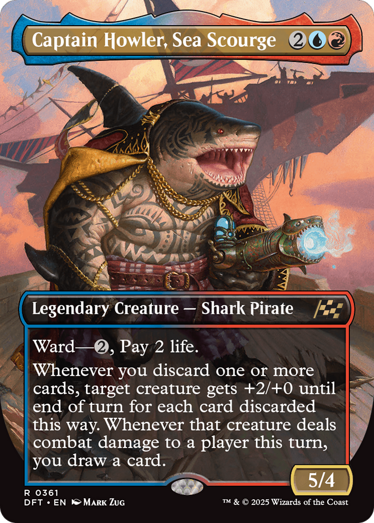 modern mtg cards Captain Howler, Sea Scourge (Borderless) [Aetherdrift] – Shop DMDave