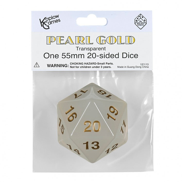 D20 Countdown Translucent Pearl/Gold