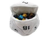 Dice Bag: White d20 Plush