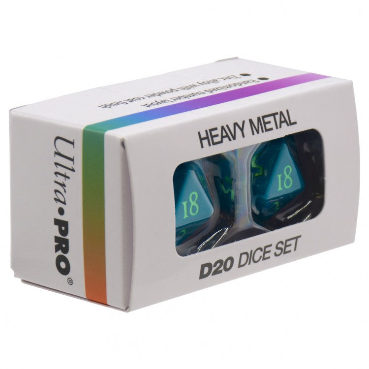 Teal Vivid Heavy Metal D20