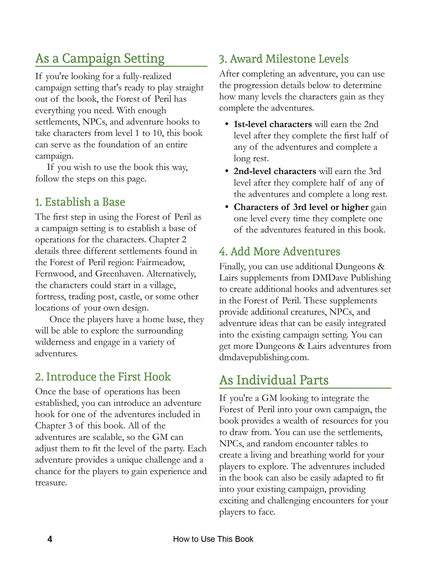 Dungeons & Lairs: Forest of Peril (PDF Only)