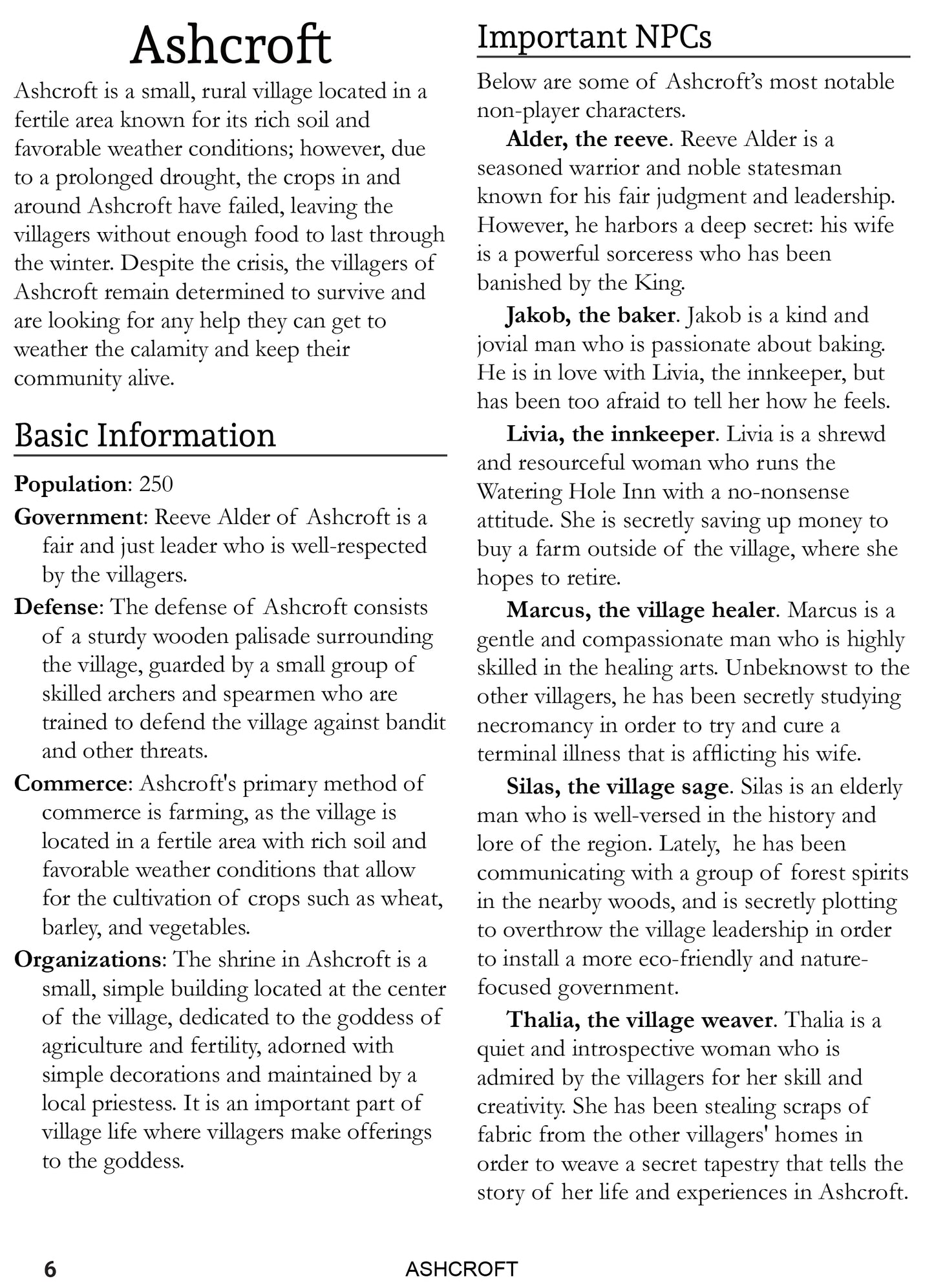 Just Passing Through: 20 Small Villages for Any Fantasy RPG
