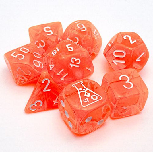7-set Translucent Neon Orange with white