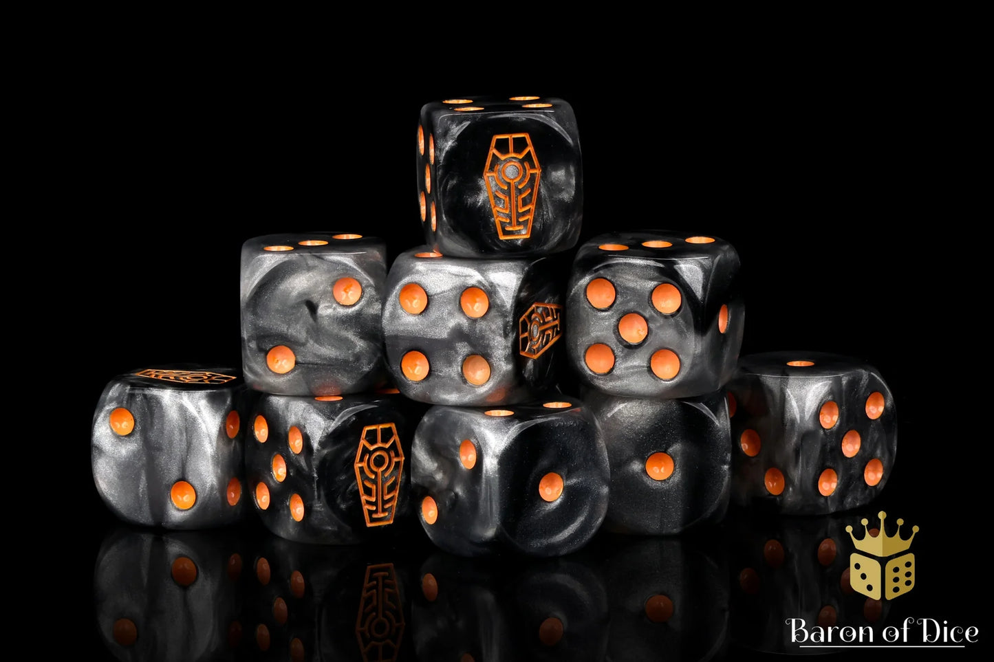 Day of the Dead Dice - Orange Coffin x50