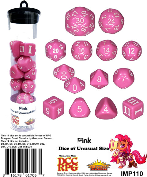 Dice of Unusual Size: Pink Dice Set