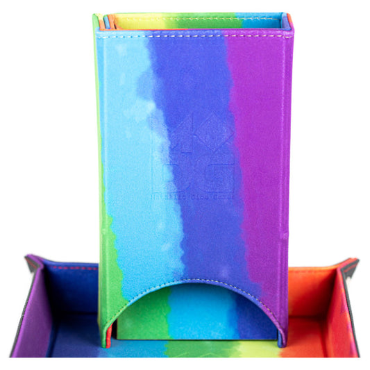 Dice Tower: Fold Up Velvet Watercolor Rainbow