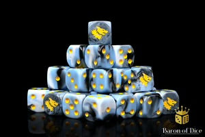 Snow Direwolf Dice - Round Corner (25)