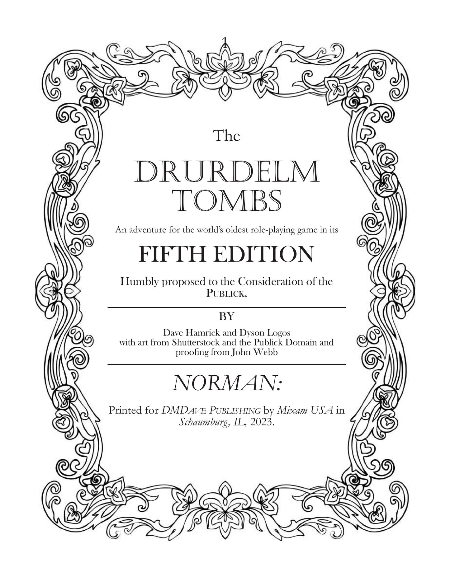 D&D 5e: Drurdelm Tombs (A Fifth Edition Adventure for Level 5)