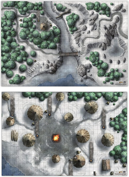 Gale Force Nine D&D: Icewind Dale Encounter: 2 Map Set - (2X 20x30) - GF9's Official Dungeons & Dragons Tapletop Maps