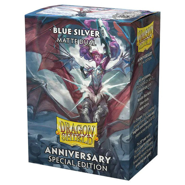 Deck Protector: Dragon Shield: Dual Matte: 25th Anniversary Blue & Silver (100)