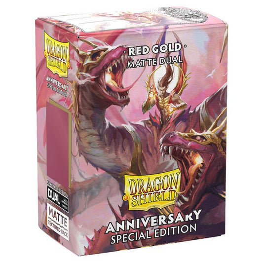 Deck Protector: Dragon Shield: Dual Matte: Pomegranate & Gold (100)