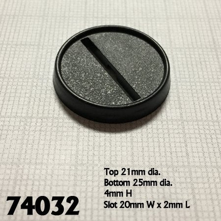 25mm ROUND PLASTIC GAMING BASE (20)