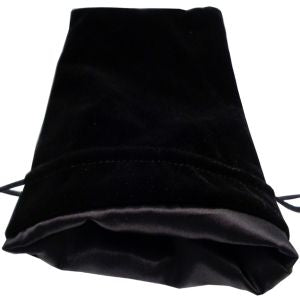 Dice Bag: 6x8: Black Velvet with Black Satin Lining