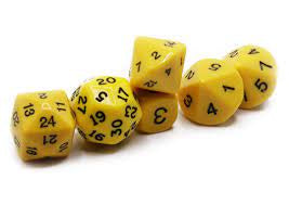 Who Knew? dice Set yellow w/ black