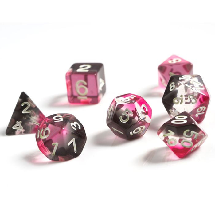 7-Set Translucent Resin Pink, Black, and Clear with White