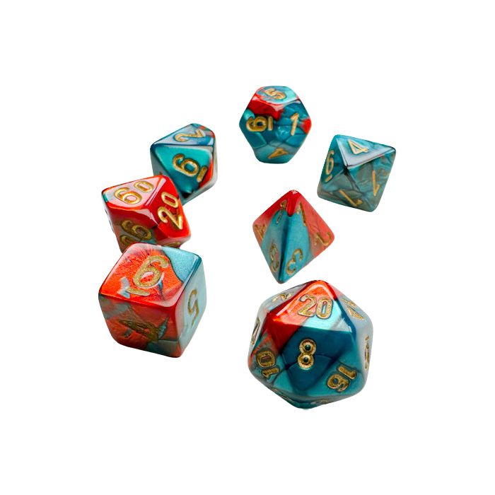 7-Set Mini Gemini Red Teal with Gold