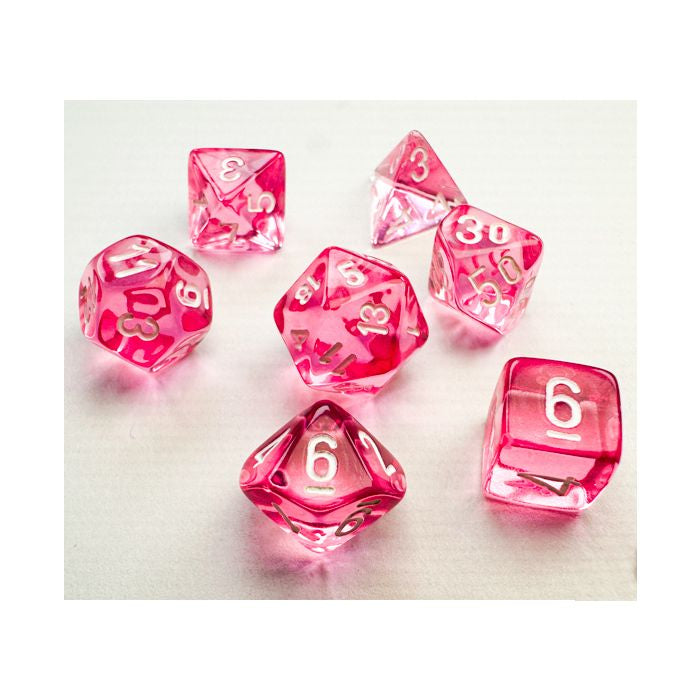 7-Set Mini Translucent Pink with White