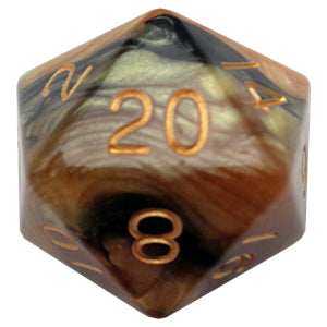 d20 Single 35mm Mega Black and Yellow with Gold