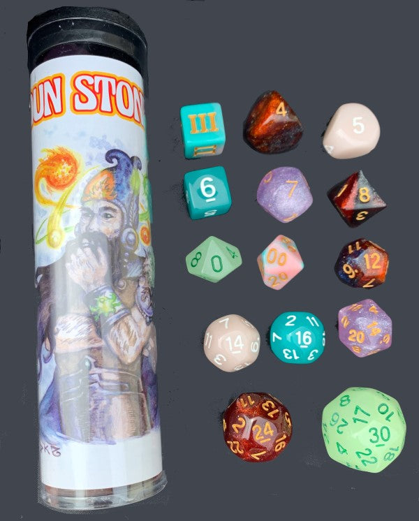 Multi-Color Dice of Unusual Size Super Sized Set