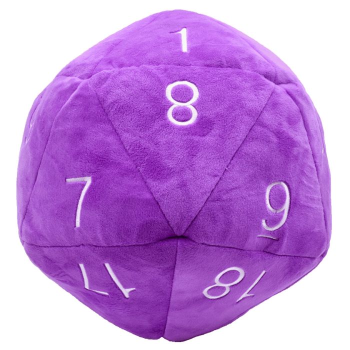 Jumbo d20 Plush: Purple with White Numbering