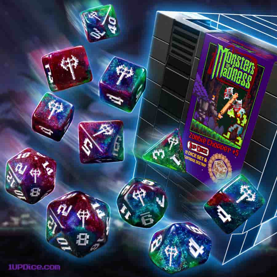 1UP-Dice Zombie Chopper polyhedral set