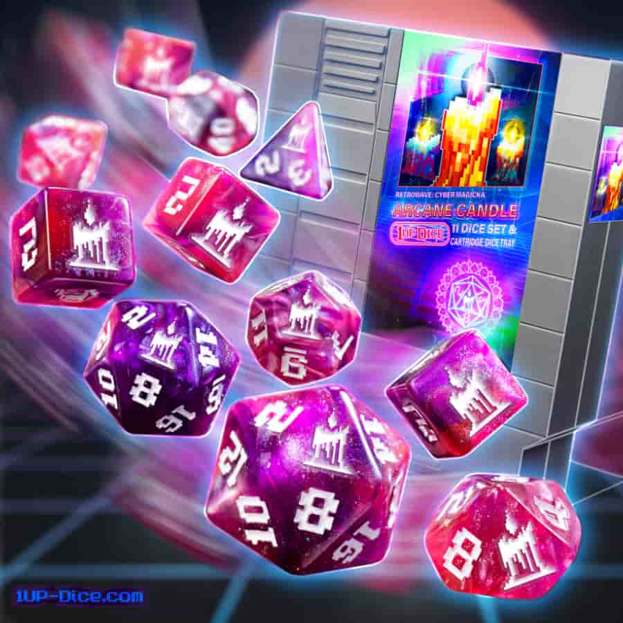 ONE-UP DICE: POLYHEDRAL CARTRIDGE 7CT SETS: ARCANE CANDLE